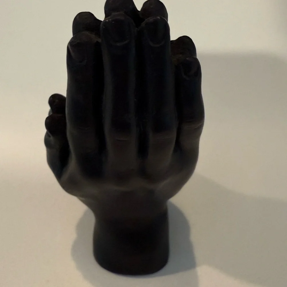 Incense Holder‎ Black Resin Praying Clapping Hands New With Tag